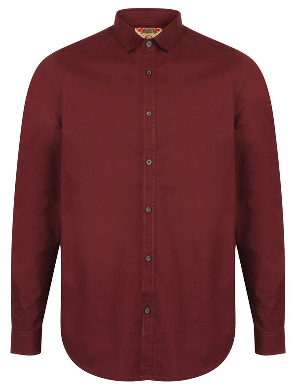 Eastport Cotton Long Sleeve Shirt in Wine - Tokyo Laundry