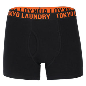 Ebson (2 Pack) Boxer Shorts Set in Green / Russet Orange - Tokyo Laundry