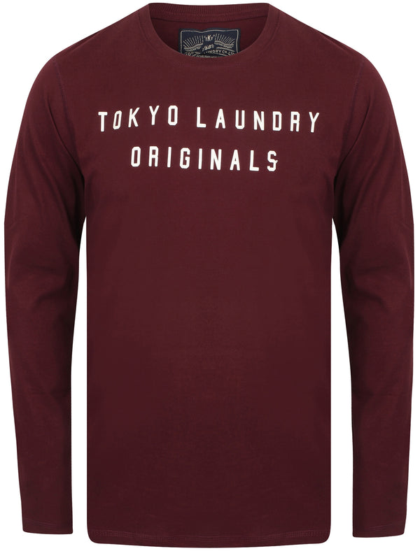 Edison Cotton Jersey Long Sleeve Top In Wine Tasting - Tokyo Laundry
