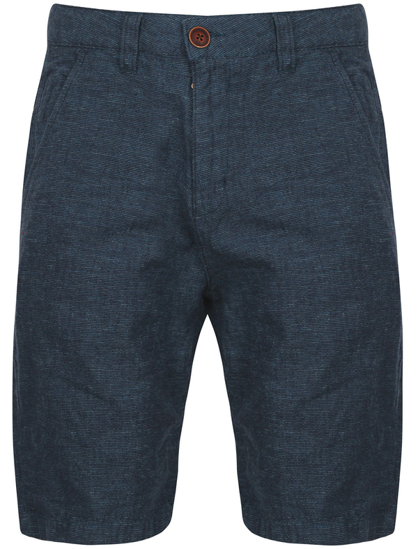 Elbert Cotton Linen Stripe Shorts in Navy - Tokyo Laundry