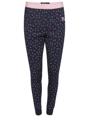 Elise Bird Printed Cotton Lounge Pants in Navy - Tokyo Laundry