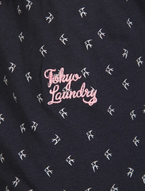 Elise Bird Printed Cotton Lounge Pants in Navy - Tokyo Laundry