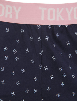 Elise Bird Printed Cotton Lounge Pants in Navy - Tokyo Laundry