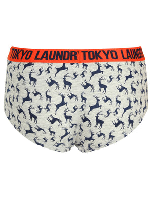 Ella (3 Pack) Assorted Print Short Briefs In Red / Blue / Grey Marl - Tokyo Laundry