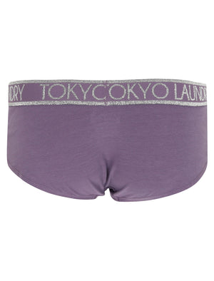 Elle (5 Pack) Assorted Hipster Briefs In Lilac / Black / Mulled Grape / Light Grey Marl - Tokyo Laundry