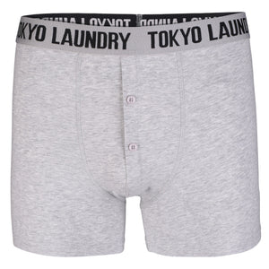 Ellerman (2 Pack) Boxer Shorts Set in Light Grey Marl / Black - Tokyo Laundry