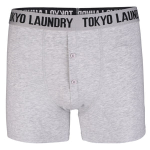 Ellerman (2 Pack) Boxer Shorts Set in Light Grey Marl / Black - Tokyo Laundry