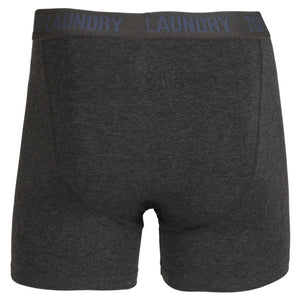 Ellerman (2 Pack) Boxer Shorts Set in Dark Grey Marl / Indigo - Tokyo Laundry