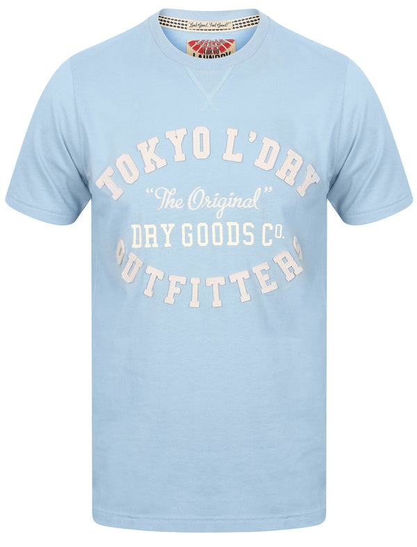 Mens Applique Cotton T-Shirt In Angel Falls - Tokyo Laundry
