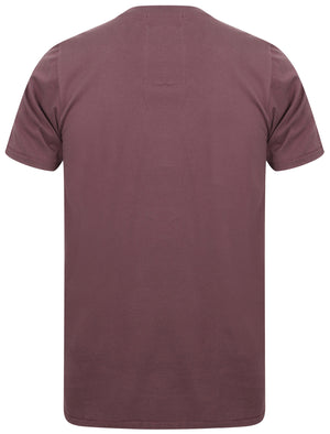 Ellsworth Applique Cotton T-Shirt In Black Plum - Tokyo Laundry