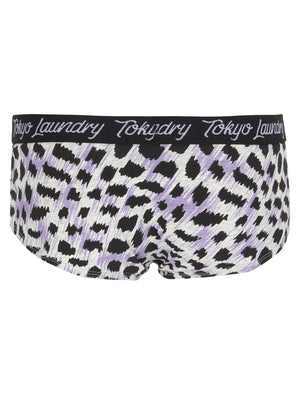 Elsie (3 Pack) Animal Print Assorted Hipster Briefs In Popcorn Yellow / Grey Marl - Tokyo Laundry