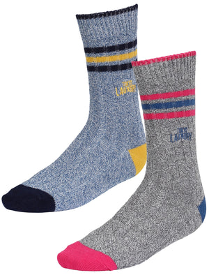 Tokyo Laundry Ensor Ribbed Socks in Blue& Grey