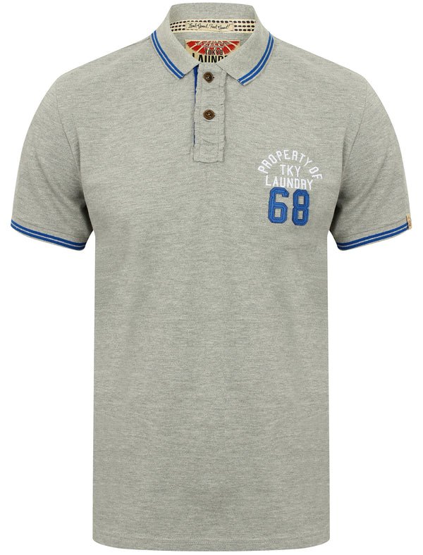 Esko Springs Pique Polo Shirt in Light Grey Marl - Tokyo Laundry