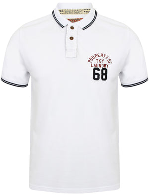 Esko Springs Pique Polo Shirt in Optic White - Tokyo Laundry