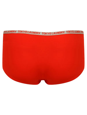 Esme Fairisle Print Cami Underwear Set in Light Grey / Red - Tokyo Laundry