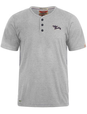 Essential Henley T-Shirt in Light Grey Marl - Tokyo Laundry