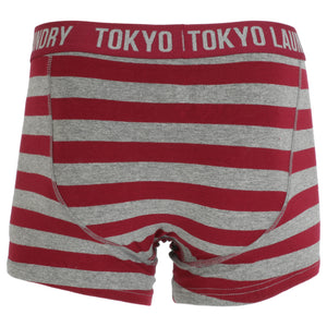 Esterbrooke (2 Pack) Striped Boxer Shorts Set in Grey Marl / White - Tokyo Laundry