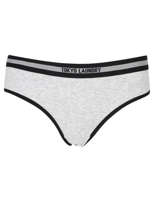 Eve (3 Pack) Assorted Briefs In Optic White / Light Grey Marl / Black - Tokyo Laundry