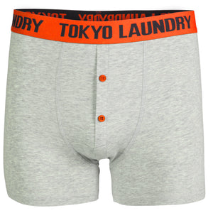 Exmouth (2 Pack) Boxer Shorts Set in Fire Orange / Deep Blue - Tokyo Laundry