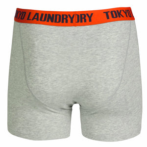 Exmouth (2 Pack) Boxer Shorts Set in Fire Orange / Deep Blue - Tokyo Laundry