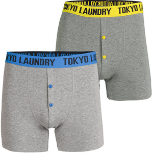 Exmouth (2 Pack) Boxer Shorts Set in Swedish Blue / Buttercup - Tokyo Laundry