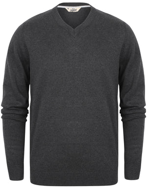 Expanse Cotton V Neck Jumper In Charcoal Marl - Tokyo Laundry