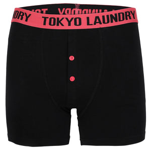 Fairbairn (2 Pack) Boxer Shorts Set in Pink / Virdian Green - Tokyo Laundry
