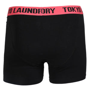 Fairbairn (2 Pack) Boxer Shorts Set in Pink / Virdian Green - Tokyo Laundry