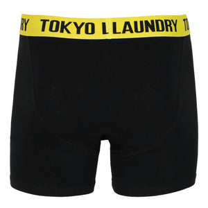 Fairbairn (2 Pack) Boxer Shorts Set in White / Yellow Iris - Tokyo Laundry