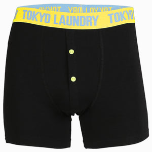 Farnfield (2 Pack) Boxer Shorts Set in Placid Blue / Yellow Iris - Tokyo Laundry