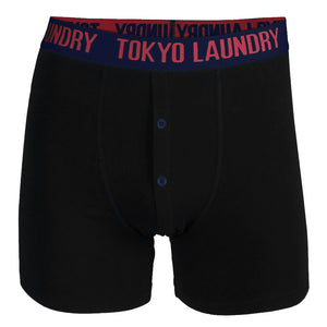Farnfield (2 Pack) Boxer Shorts Set in Estate Blue / Pink - Tokyo Laundry