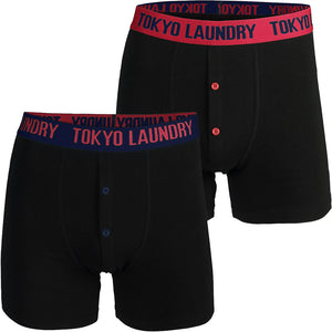 Farnfield (2 Pack) Boxer Shorts Set in Estate Blue / Pink - Tokyo Laundry