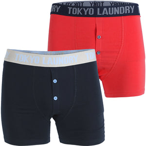 Harecourt (2 Pack) Boxer Shorts Set in Dark Navy / Tokyo Red - Tokyo Laundry