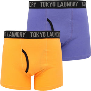 Felixstowe 2 (2 Pack) Boxer Shorts Set in Blazing Orange / Purple Opulence - Tokyo Laundry