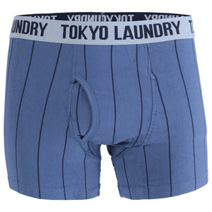 Fenwick (2 Pack) Striped Boxer Shorts Set in Khaki / Indigo - Tokyo Laundry