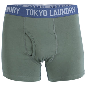 Fenwick (2 Pack) Striped Boxer Shorts Set in Khaki / Indigo - Tokyo Laundry