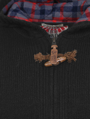 Fife Flannel Lined Heavy Knitted Jacket in Charcoal Marl - Tokyo Laundry