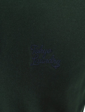 Finley Point 2 Cotton Piqué Polo Shirt with Tape Detail In Pine Grove - Tokyo Laundry