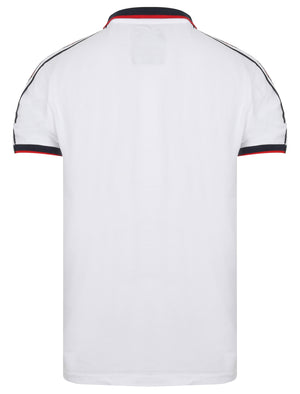 Finley Point Cotton Polo Shirt with Tape Detail In Bright White - Tokyo Laundry