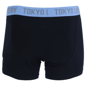 Finsen (2 Pack) Boxer Shorts Set in Placid Blue / Black - Tokyo Laundry
