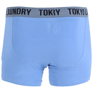 Finsen (2 Pack) Boxer Shorts Set in Placid Blue / Black - Tokyo Laundry