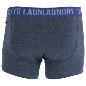 Finsen (2 Pack) Boxer Shorts Set in Cobalt / Dark Grey Marl - Tokyo Laundry