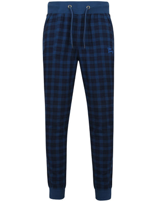 Fisher Checked Cuffed Lounge Pants in Estate Blue - Tokyo Laundry