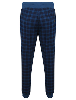 Fisher Checked Cuffed Lounge Pants in Estate Blue - Tokyo Laundry