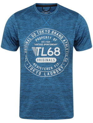 Fitchburg Reflective Motif T-Shirt In Seaport Blue - Tokyo Laundry Active