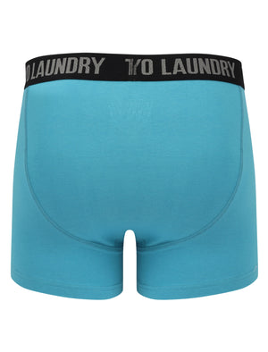 Flatford (2 Pack) Boxer Shorts Set in Blue Moon / Yellow Iris - Tokyo Laundry