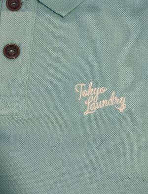 Florenzi Piqué Cotton Polo Shirt in Pastel Turquoise - Tokyo Laundry