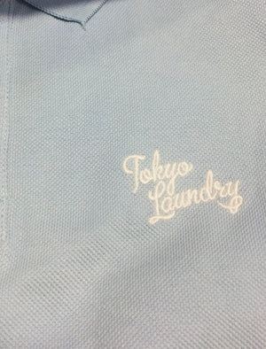 Florenzi Piqué Cotton Polo Shirt in Starlight Blue - Tokyo Laundry