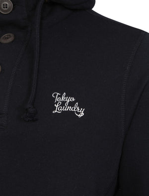 Fox Creek Layered Pullover Hoodie with Borg Lined Hood in Dark Navy - Tokyo Laundry