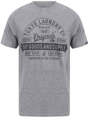 Fox Motif Cotton Jersey T-Shirt In Mid Grey Marl - Tokyo Laundry